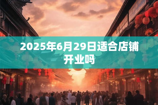 2025年6月29日适合店铺开业吗