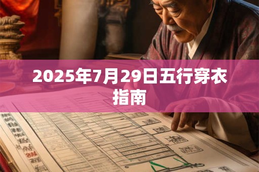 2025年7月29日五行穿衣指南