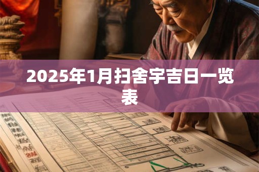 2025年1月扫舍宇吉日一览表