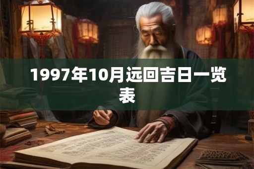 1997年10月远回吉日一览表