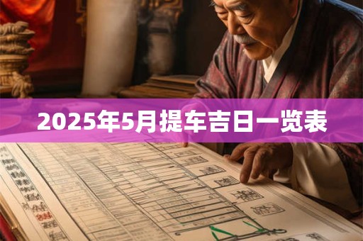 2025年5月提车吉日一览表 2025年5月提车吉日一览表