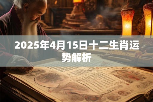2025年4月15日十二生肖运势解析
