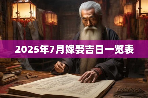 2025年7月嫁娶吉日一览表