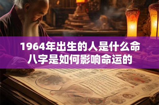 1964年出生的人是什么命八字是如何影响命运的