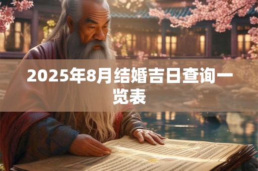 2026年8月结婚吉日查询一览表