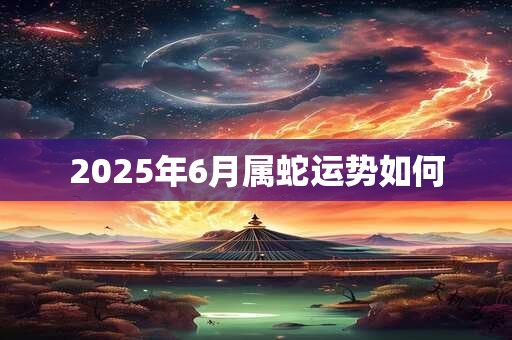 2025年6月属蛇运势如何