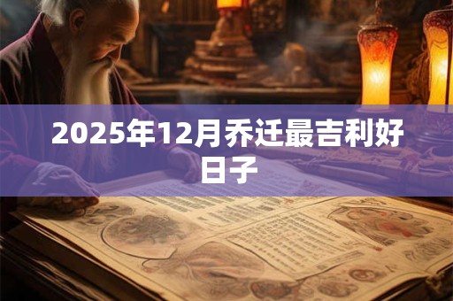 2025年12月乔迁最吉利好日子