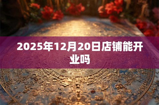 2025年12月20日店铺能开业吗