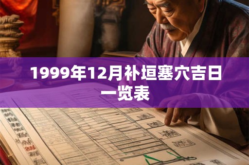 1999年12月补垣塞穴吉日一览表 1999年12月补垣塞穴吉日一览表