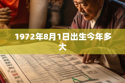 1972年8月1日出生今年多大
