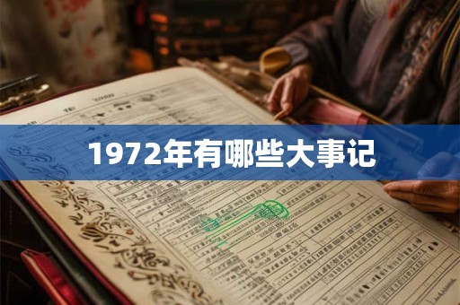 1972年有哪些大事记
