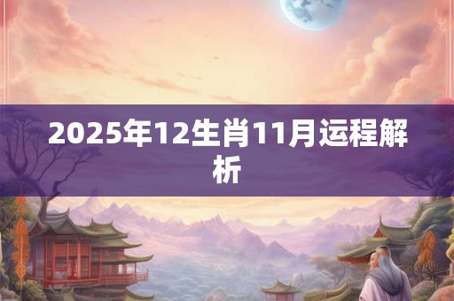 2025年12生肖11月运程解析