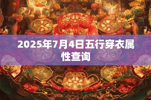 2025年7月4日五行穿衣属性查询