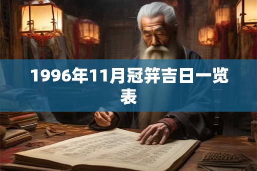 1996年11月冠笄吉日一览表