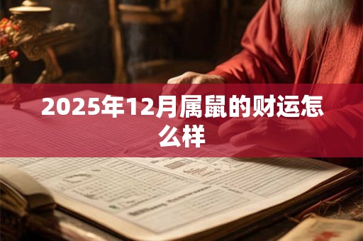 2025年12月属鼠的财运怎么样