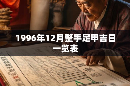 1996年12月整手足甲吉日一览表