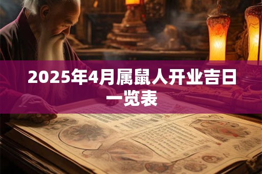 2025年4月属鼠人开业吉日一览表