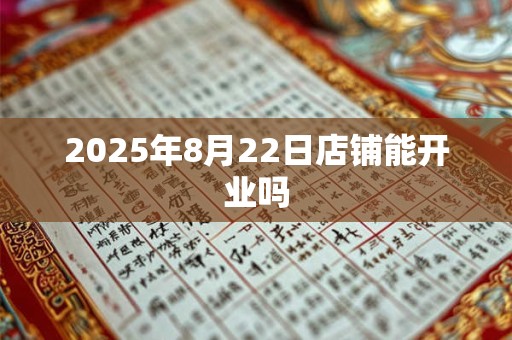 2025年8月22日店铺能开业吗