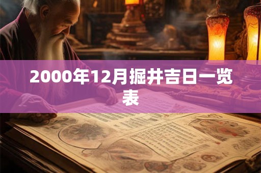 2000年12月掘井吉日一览表