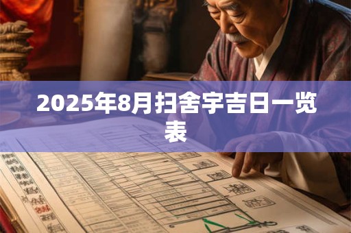 2025年8月扫舍宇吉日一览表 2025年8月扫舍宇吉日一览表