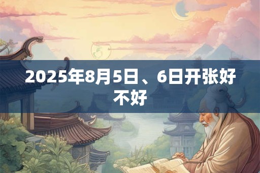 2025年8月5日、6日开张好不好