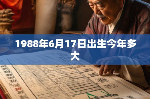 1988年6月17日出生今年多大