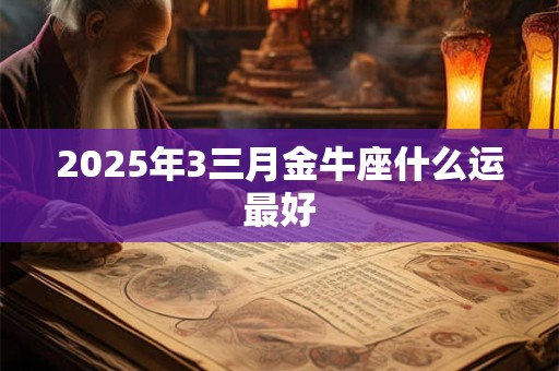 2025年3三月金牛座什么运最好