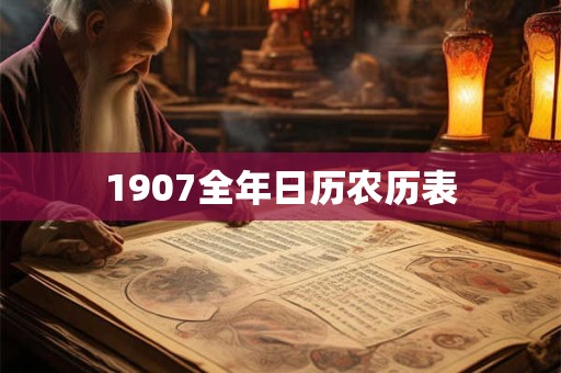 1907全年日历农历表