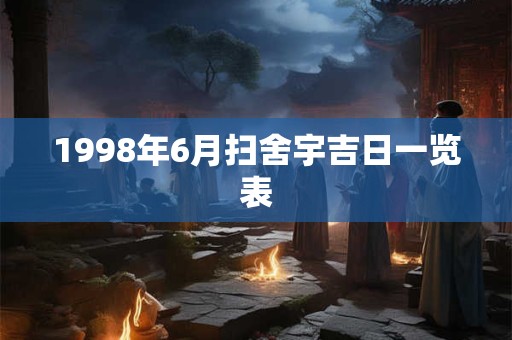 1998年6月扫舍宇吉日一览表