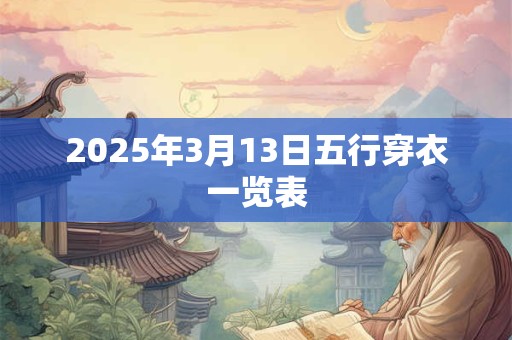2025年3月13日五行穿衣一览表