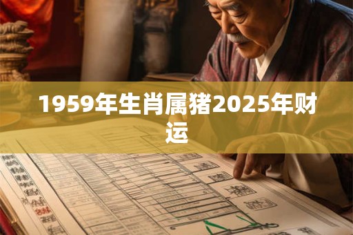 1959年生肖属猪2025年财运