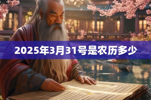 2025年3月31号是农历多少