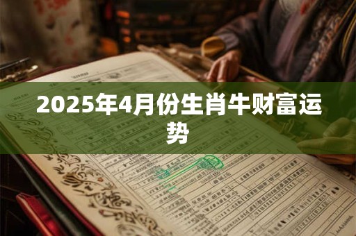 2025年4月份生肖牛财富运势