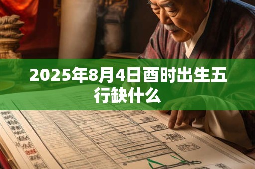 2025年8月4日酉时出生五行缺什么