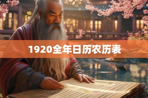 1920全年日历农历表