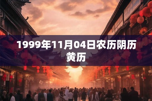 1999年11月04日农历阴历黄历