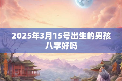 2025年3月15号出生的男孩八字好吗