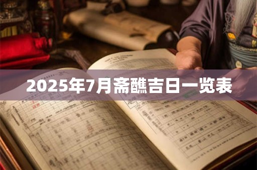 2025年7月斋醮吉日一览表