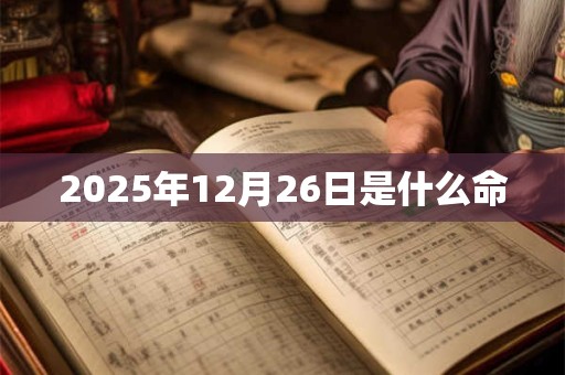 2026年12月26日是什么命 2026年12月26日是什么命