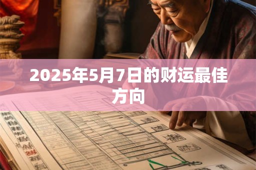 2025年5月7日的财运最佳方向