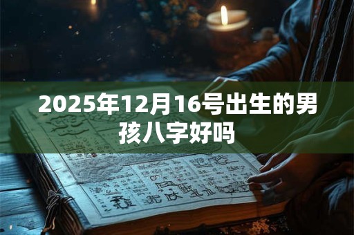2025年12月16号出生的男孩八字好吗