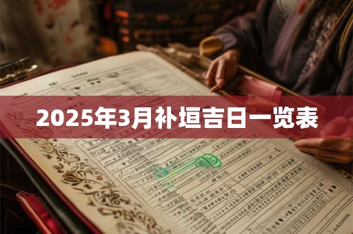 2025年3月补垣吉日一览表