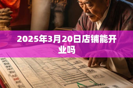 2025年3月20日店铺能开业吗
