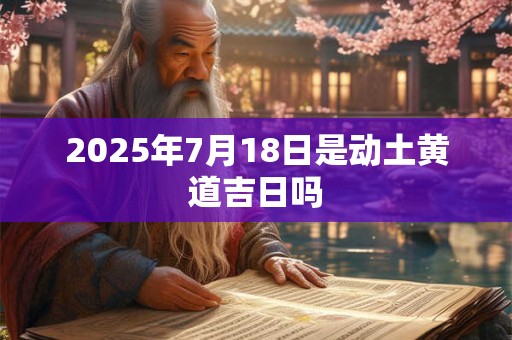 2025年7月18日是动土黄道吉日吗
