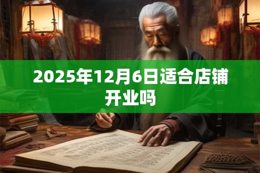2025年12月6日适合店铺开业吗 2025年12月6日适合店铺开业吗