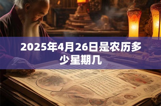 2025年4月26日是农历多少星期几