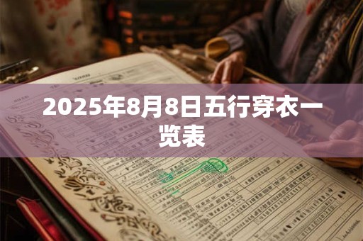 2025年8月8日五行穿衣一览表