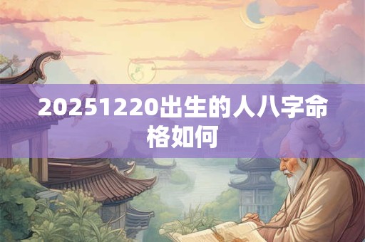 20251220出生的人八字命格如何