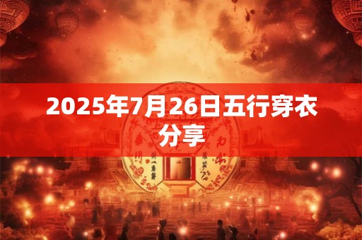 2025年7月26日五行穿衣分享
