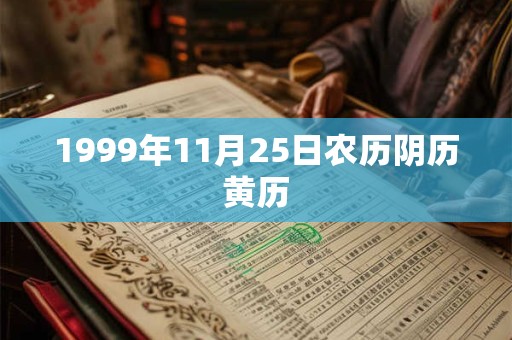 1999年11月25日农历阴历黄历